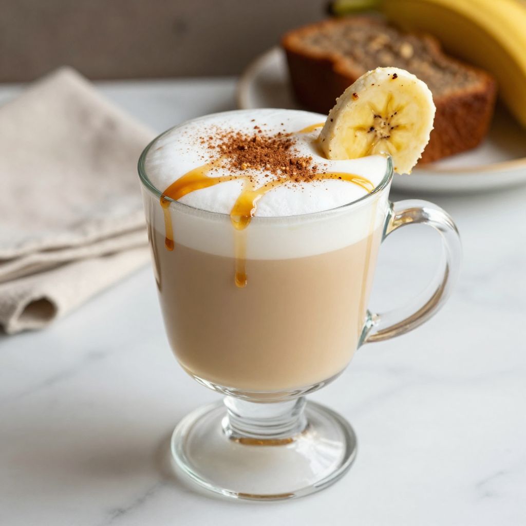 Banana Bread Latte Served