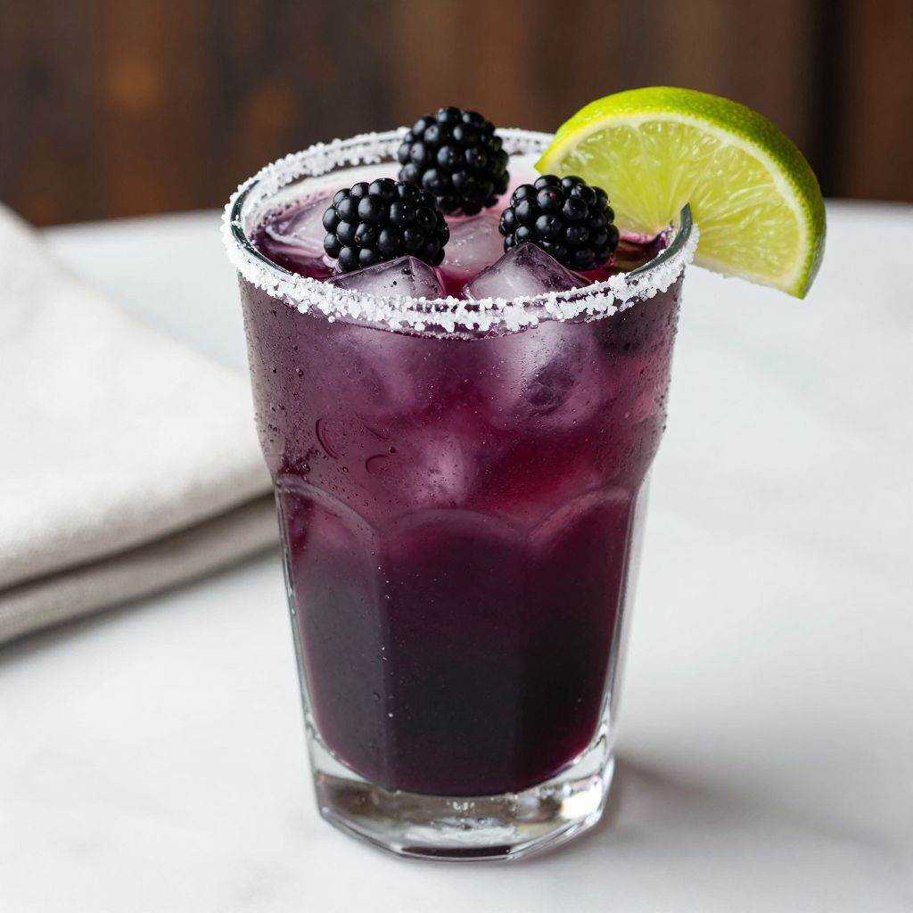 Blackberry Margarita drink garnished
