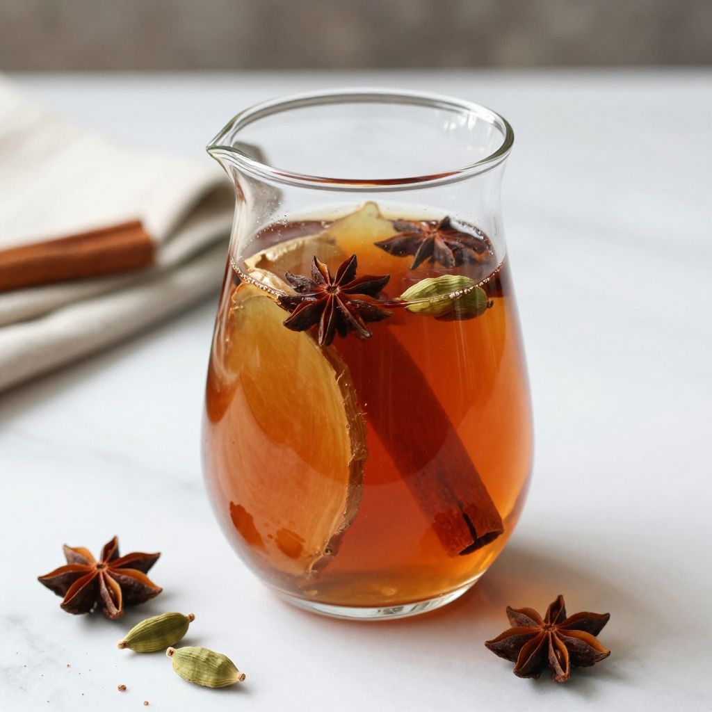 Glass jar with chai concentrate