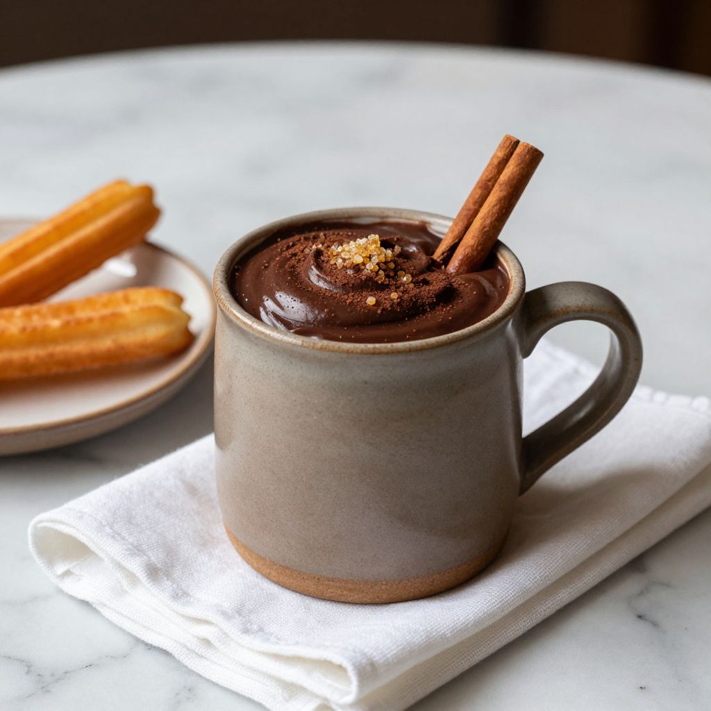Served champurrado in mugs