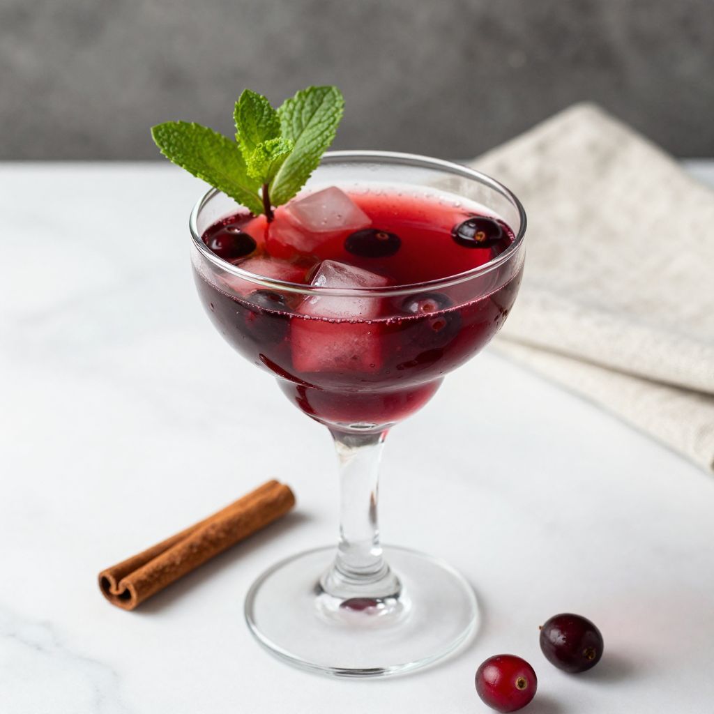 Finished cranberry juice in glass jars