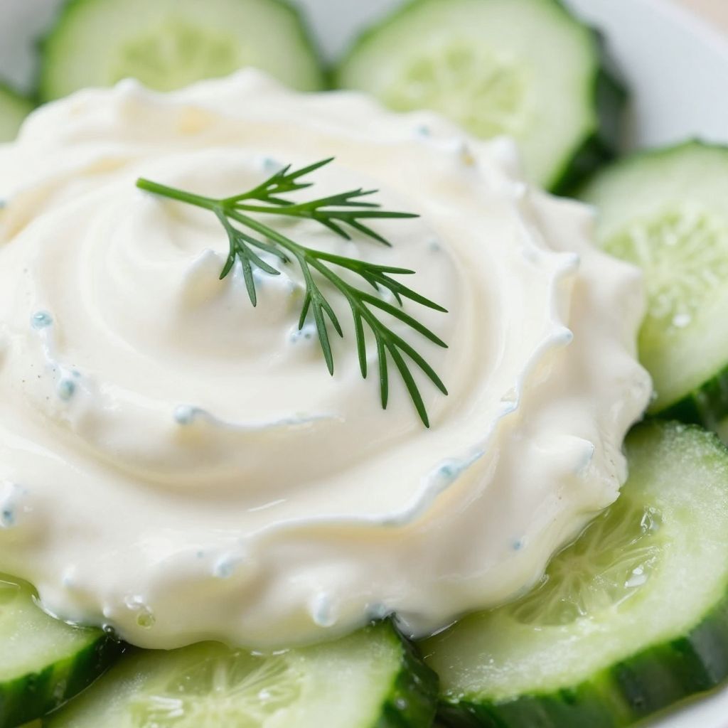 Cucumber and Sour Cream Preparation
