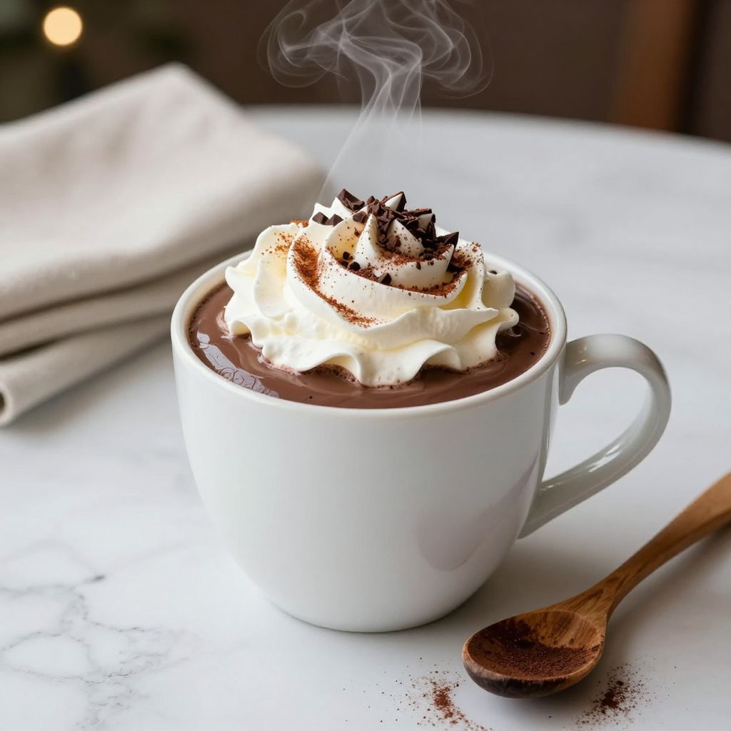 Hot cocoa mix in jar and serving