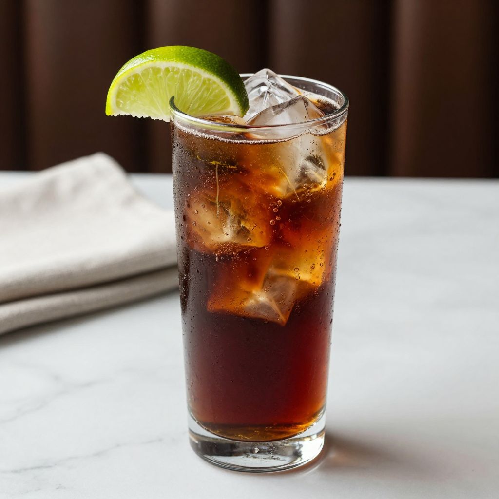 Jack and Coke served with garnish