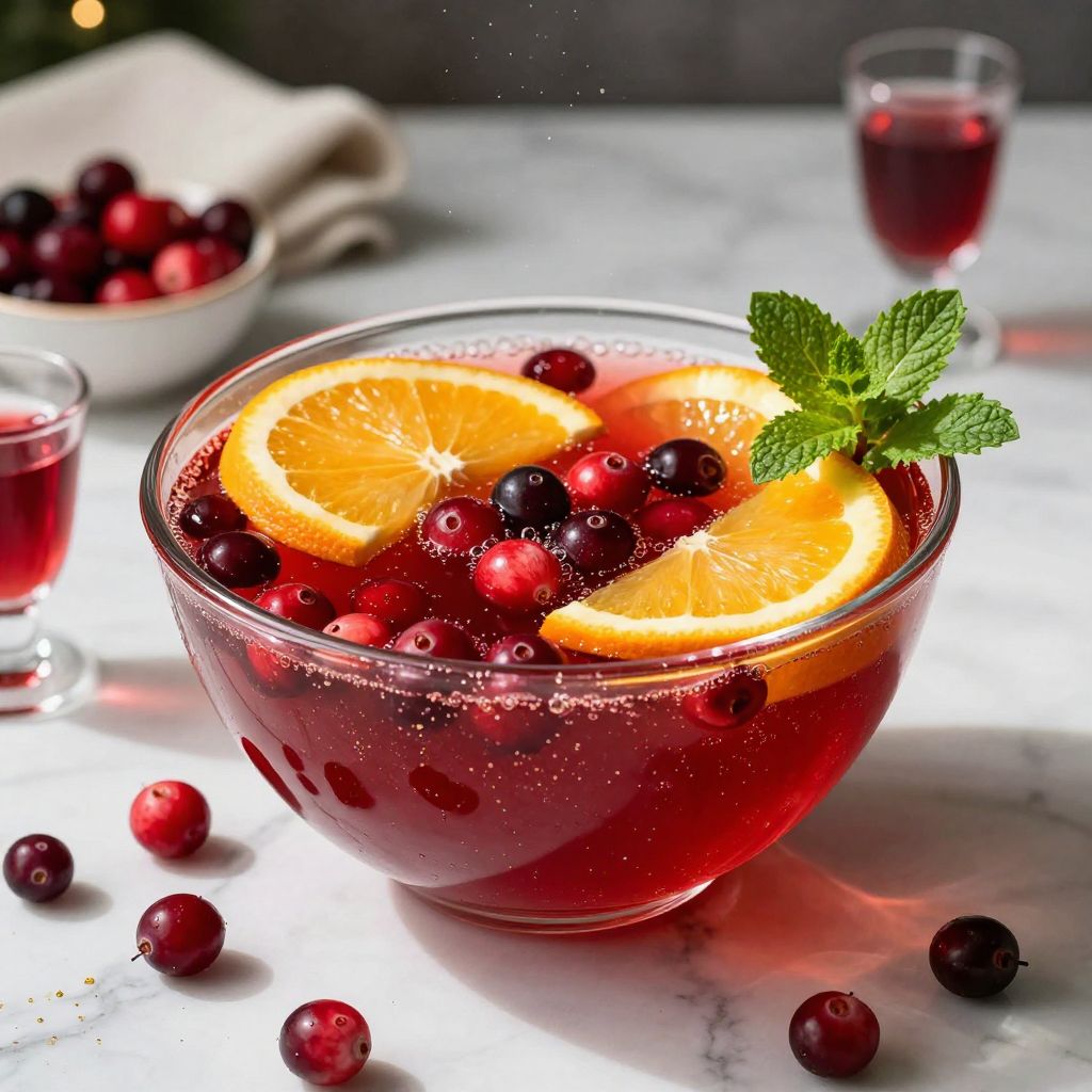 Jingle Juice garnished in punch bowl