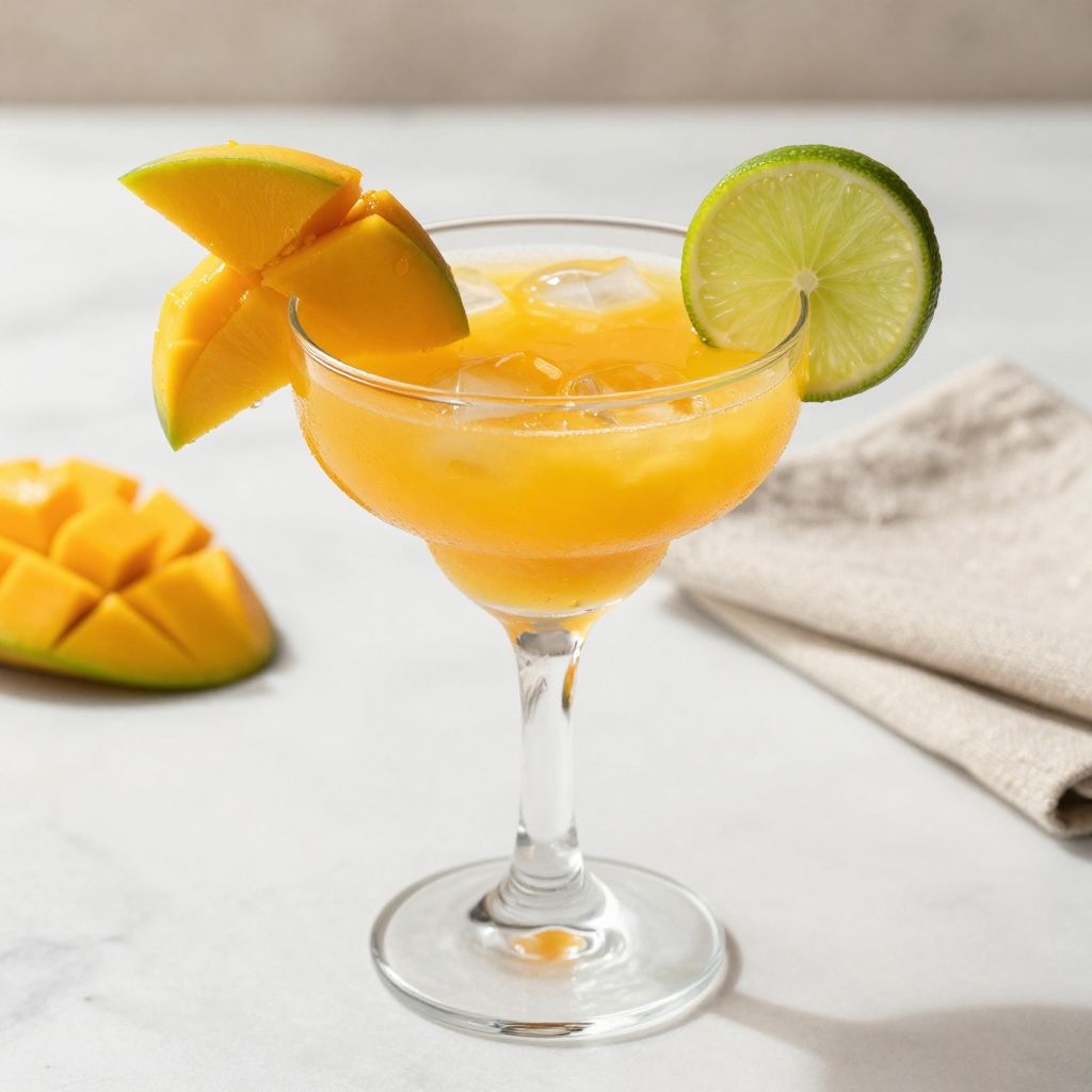 mango daiquiri garnish and serving