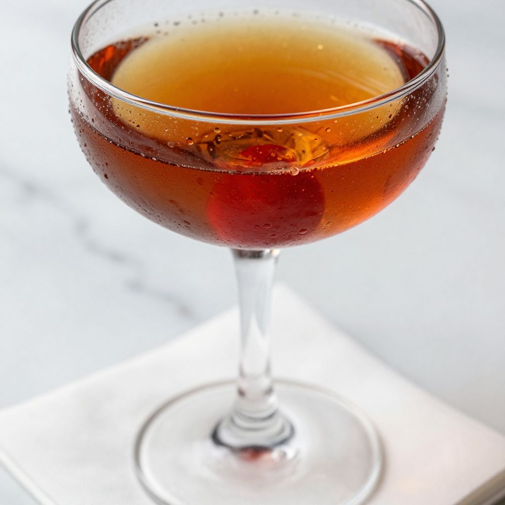Manhattan bourbon cocktail preparation