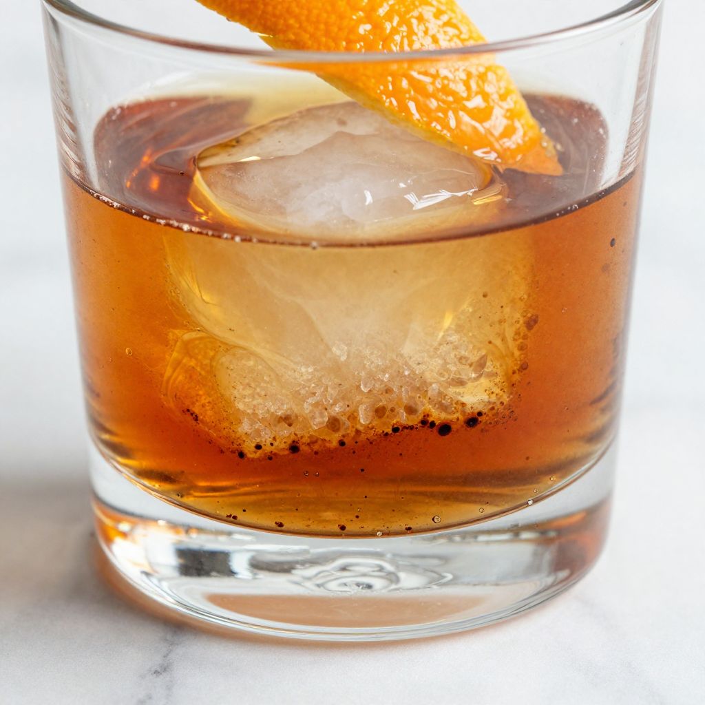 Mezcal Old Fashioned preparation step