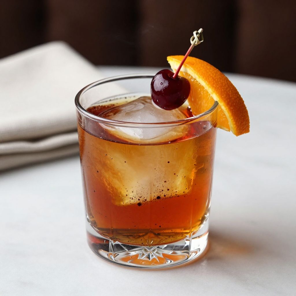 Mezcal Old Fashioned finished drink