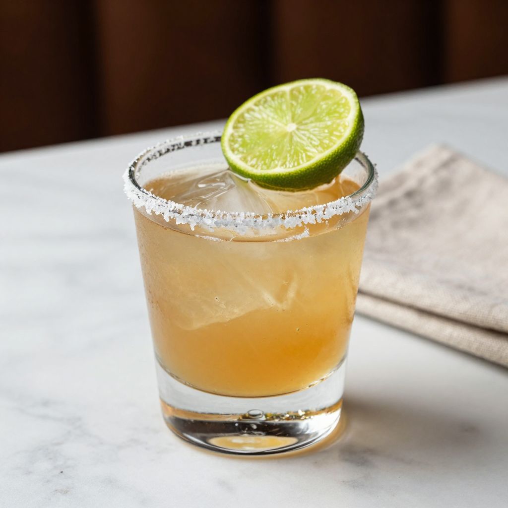 Mezcalita cocktail garnish and glass
