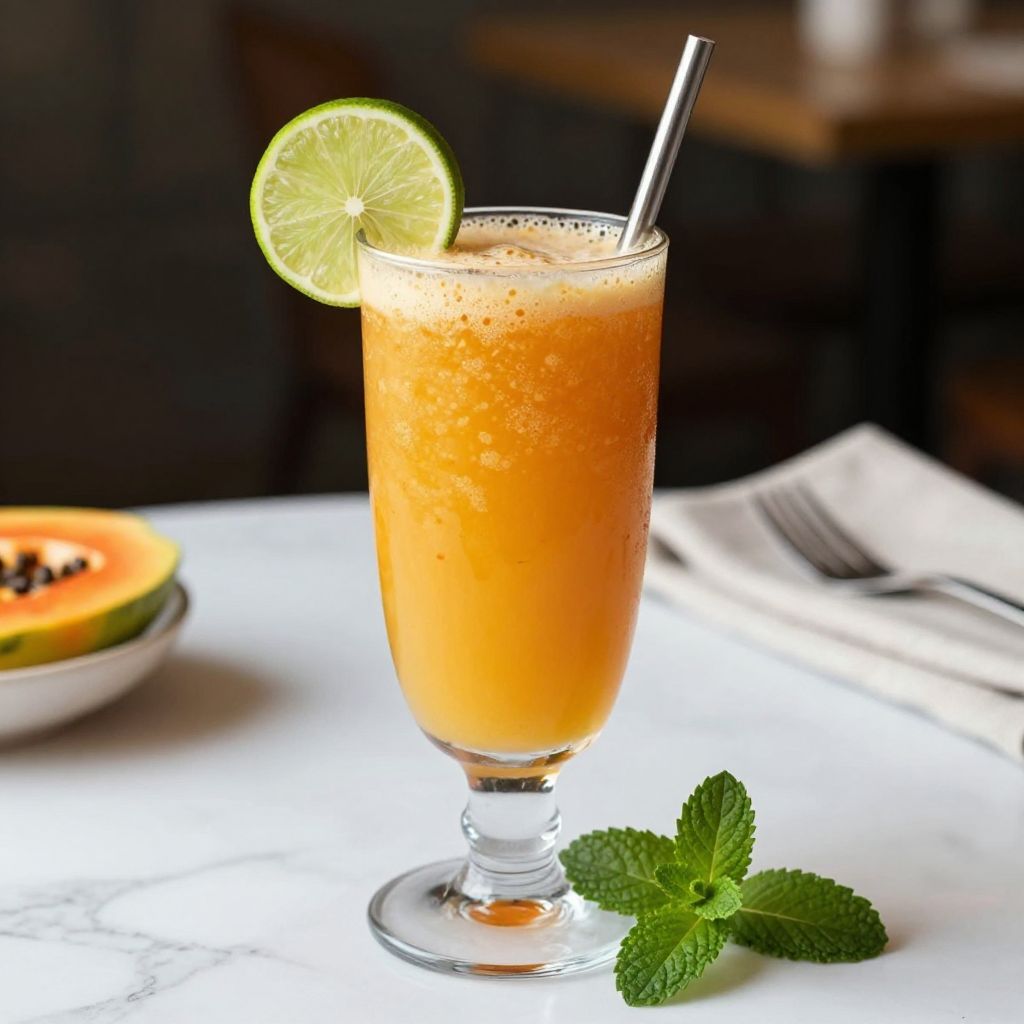 Fresh papaya juice served