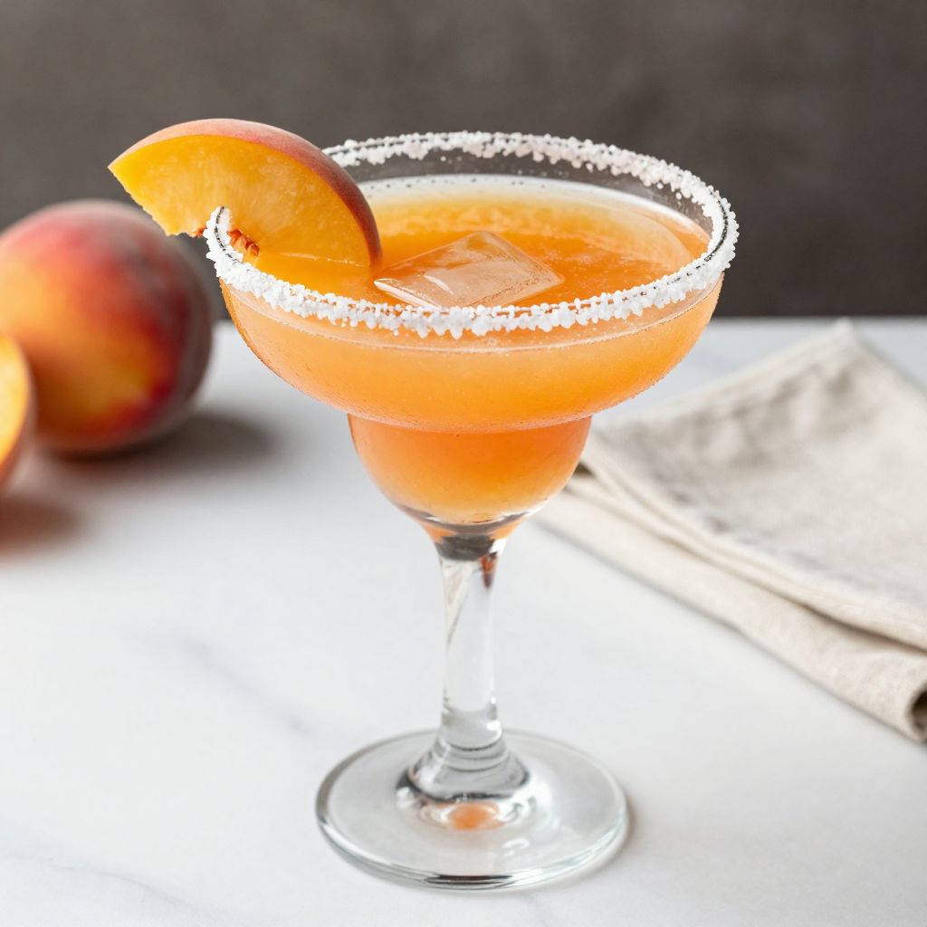 Peach Margarita served with garnish