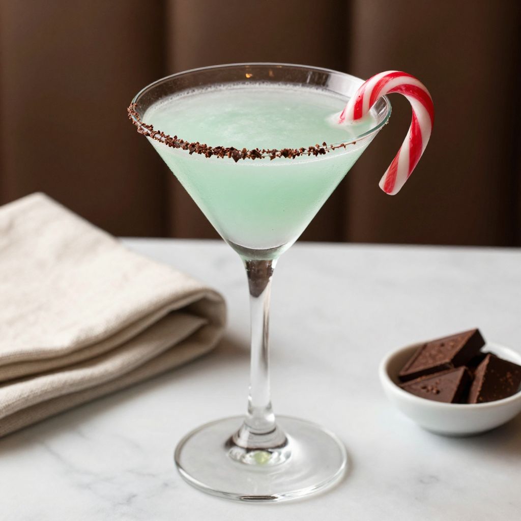 Peppermint Martini Garnished Glass