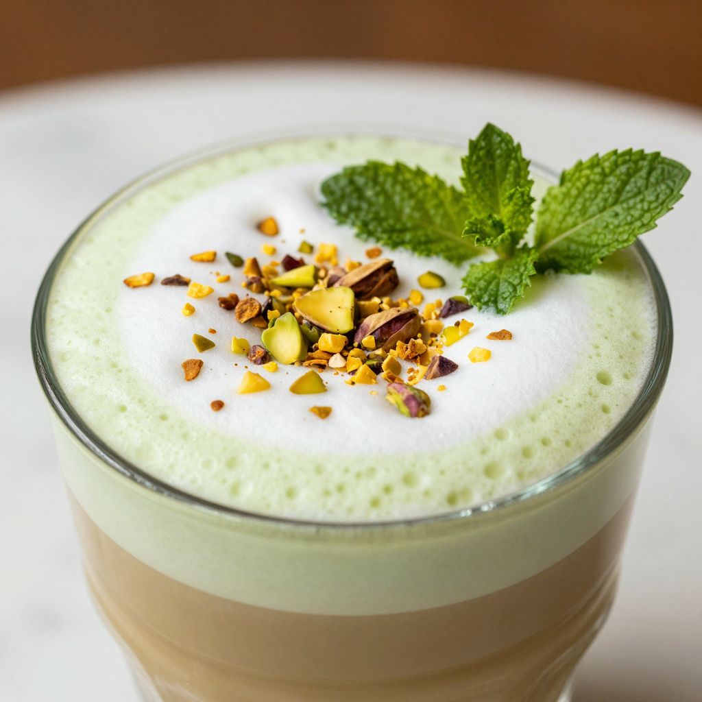 Pistachio Latte Preparation