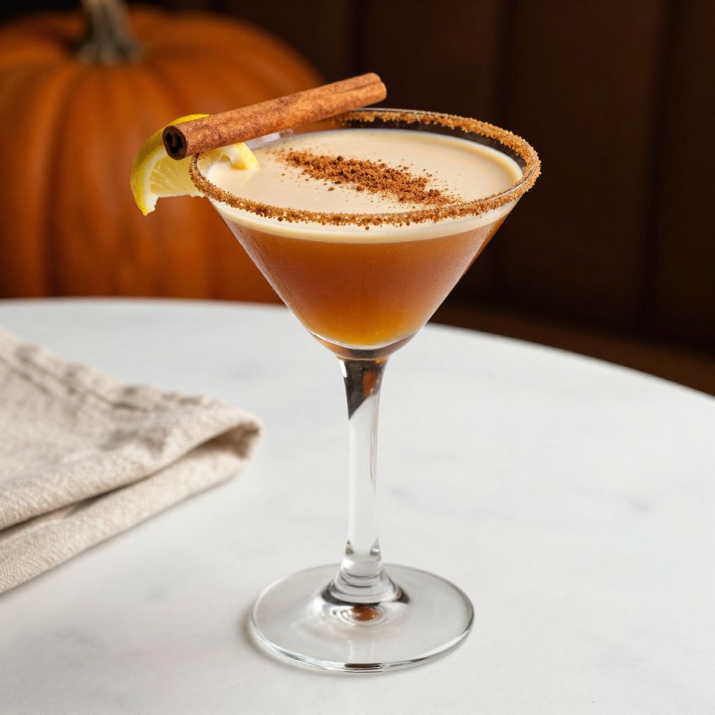 Pumptini cocktail glass