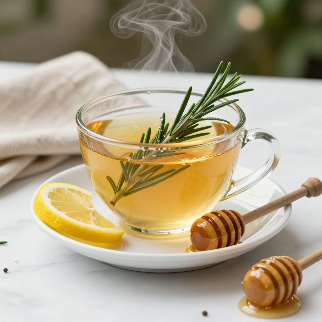 Serving Rosemary Tea