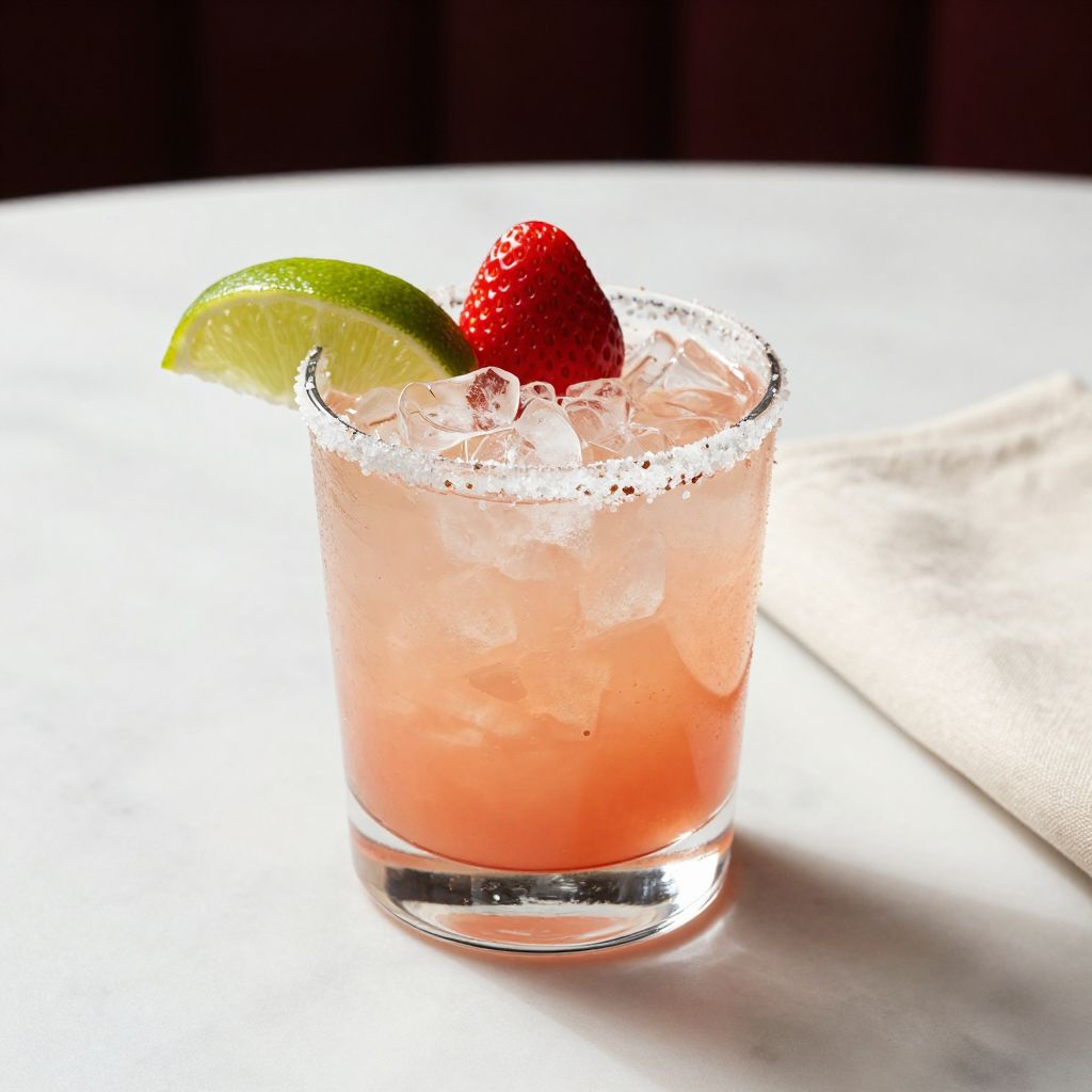 Strawberry Margarita on the Rocks