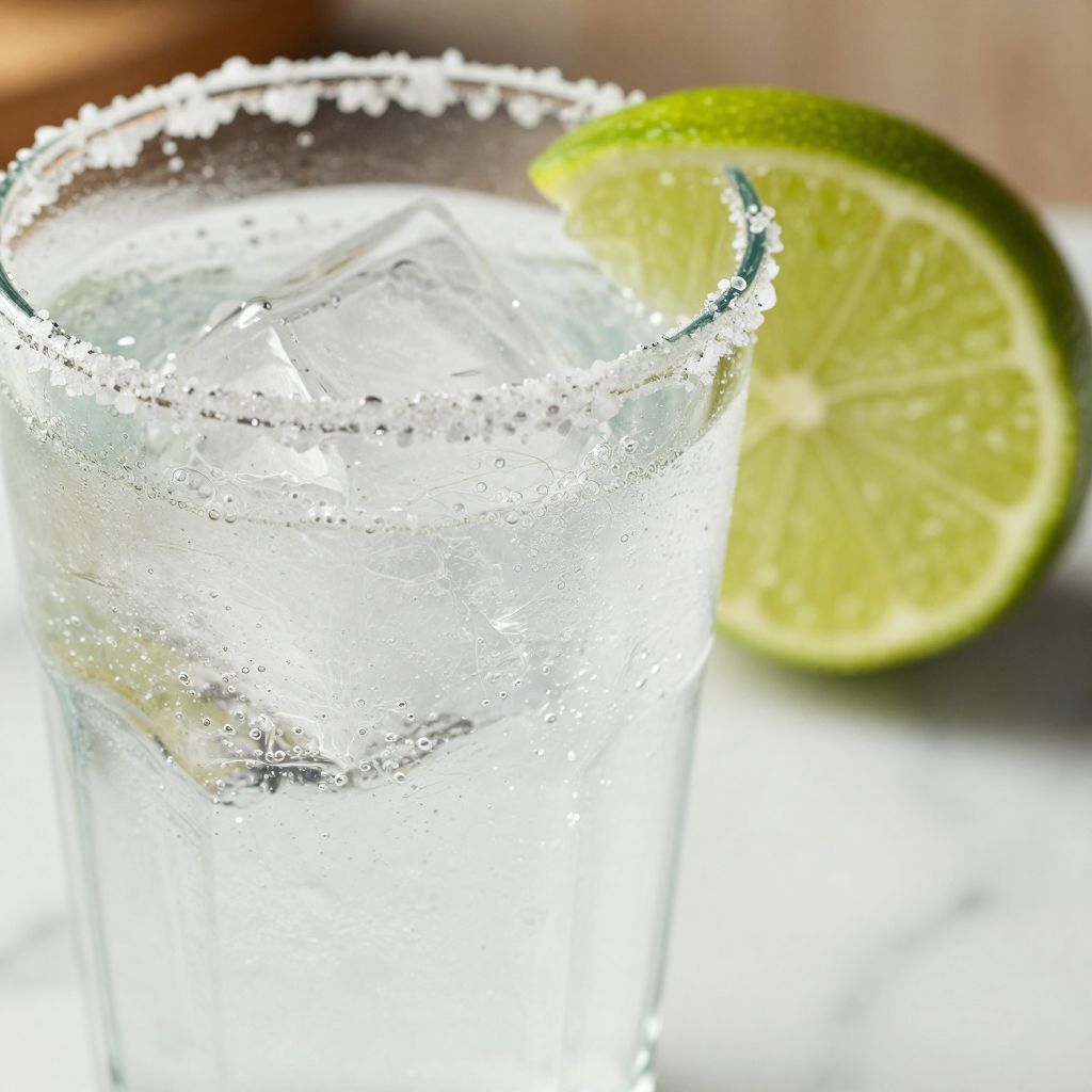 Step by step tequila soda preparation