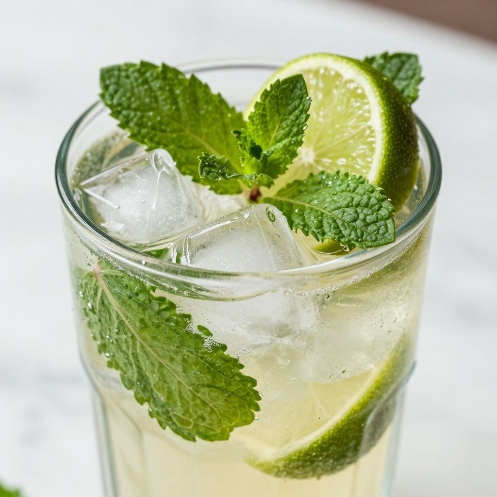 Virgin mojito preparation step