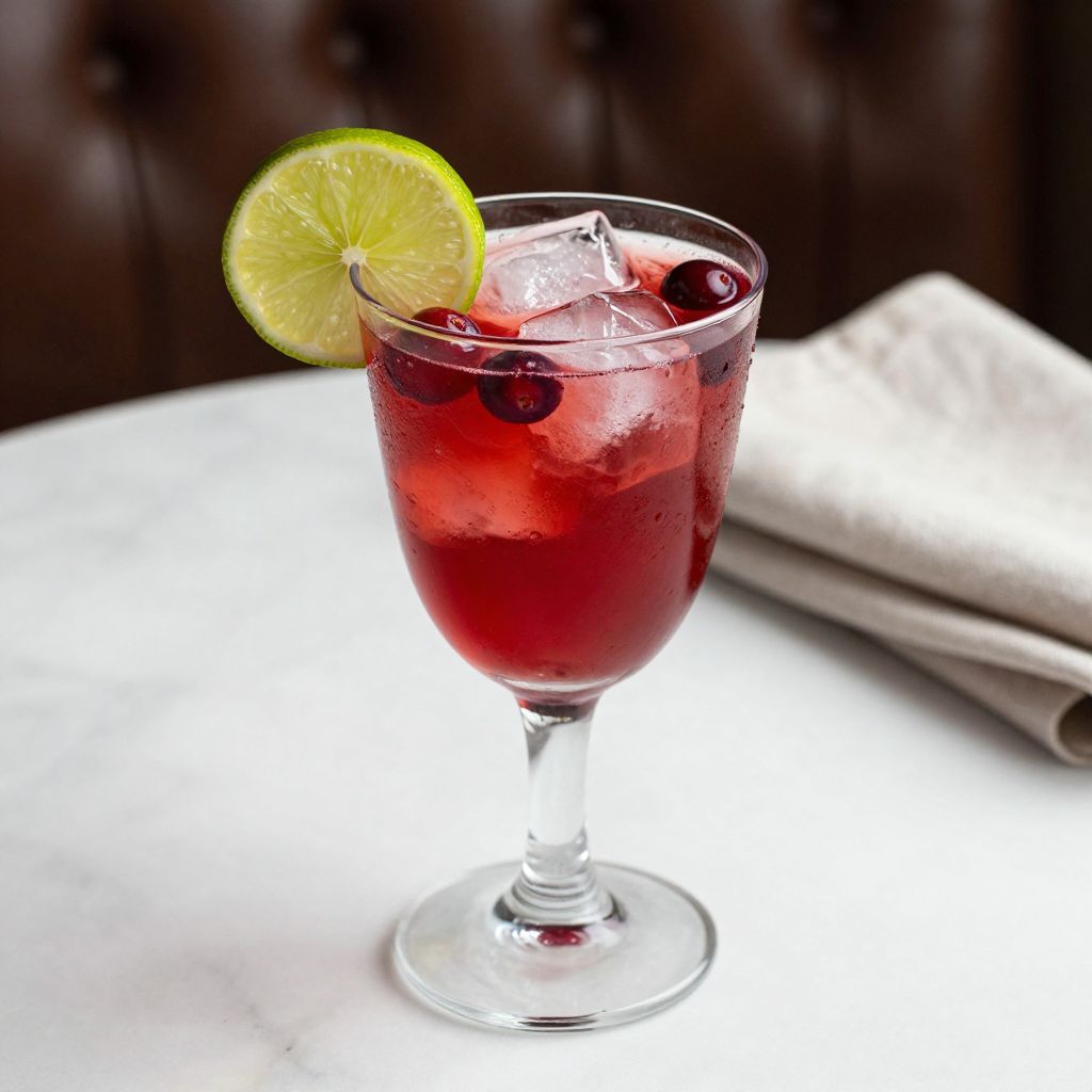 Vodka Cranberry Garnished Drink